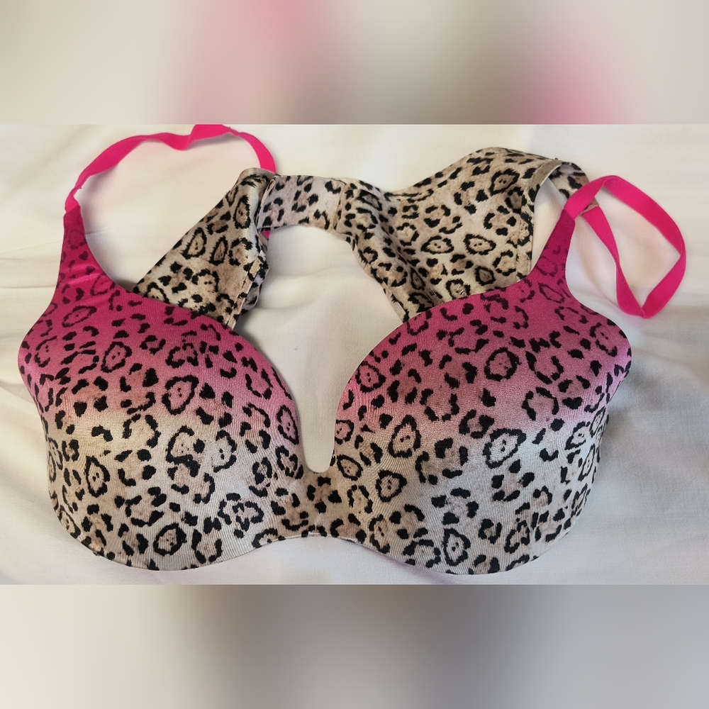 Leopard Print Pink Bra